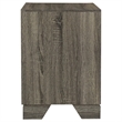 Reay Nightstand- Brown Oak Finish- 2 Drawers Silver Metal Bar Handles