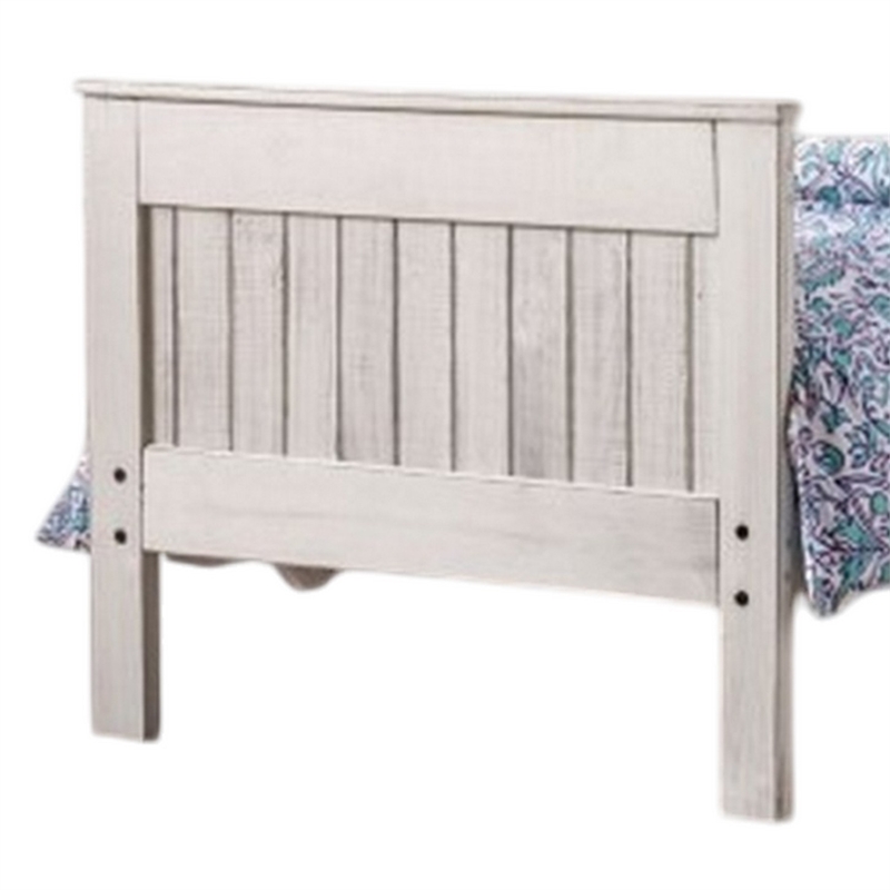 Waly Queen Bed- Farmhouse Plank Design- Classic White Solid Pine Wood