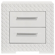 Ivon Nightstand- 2 Drawers- 26 Inch Modern Glossy White Solid Hardwood