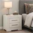 Ivon Nightstand- 2 Drawers- 26 Inch Modern Glossy White Solid Hardwood