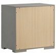 Ivon Nightstand- 2 Storage Drawers- 26 Inch Glossy Gray Hardwood
