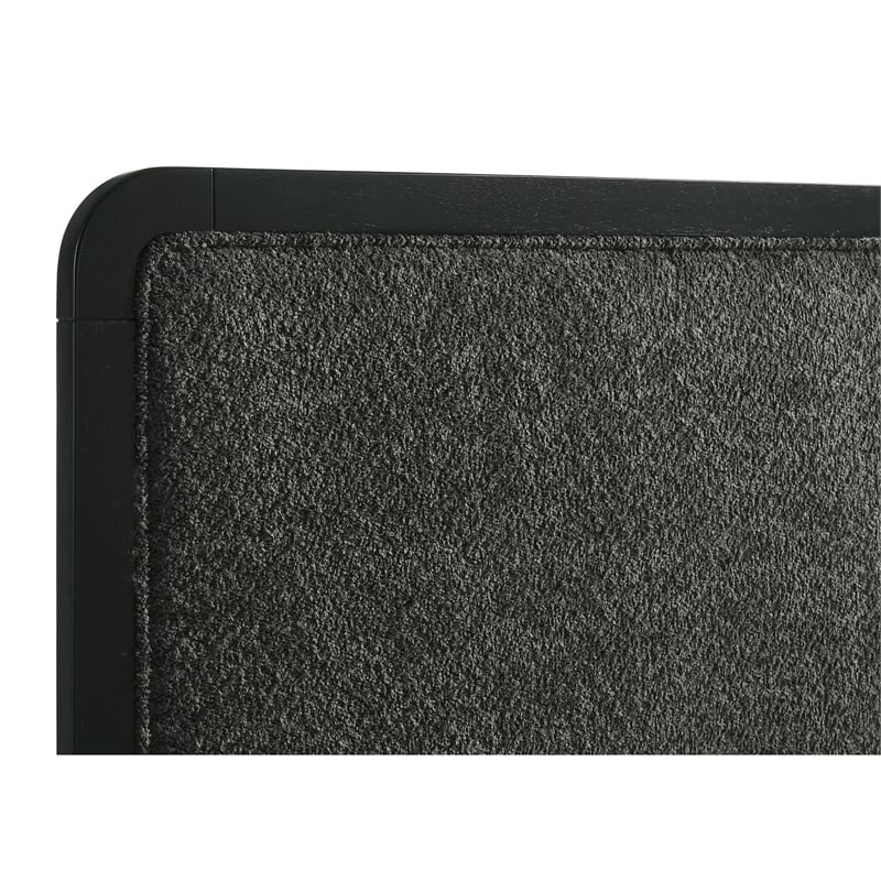 Cavy Queen Size Bed- Channel Tufted Upholstered Headboard- Black Gray