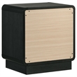 Cavy Nightstand- 2 Storage Drawers- Black Wood- Round Gold Knobs