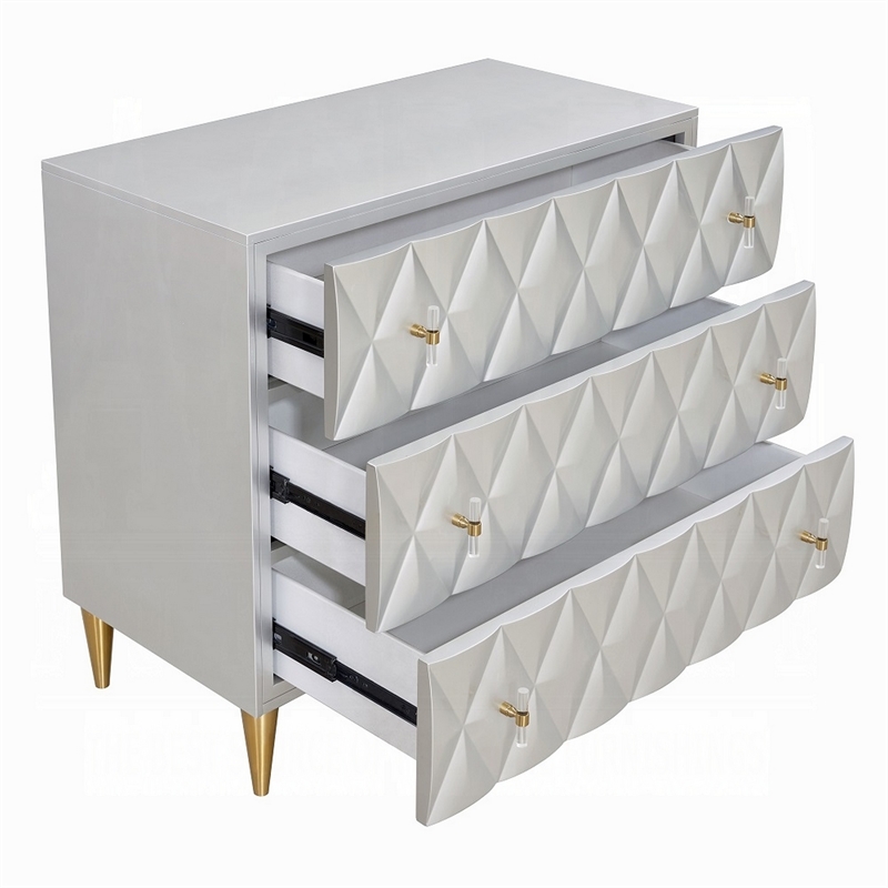 36 Inch Wide Nightstand Dresser- Drawers with Jewelry Tray