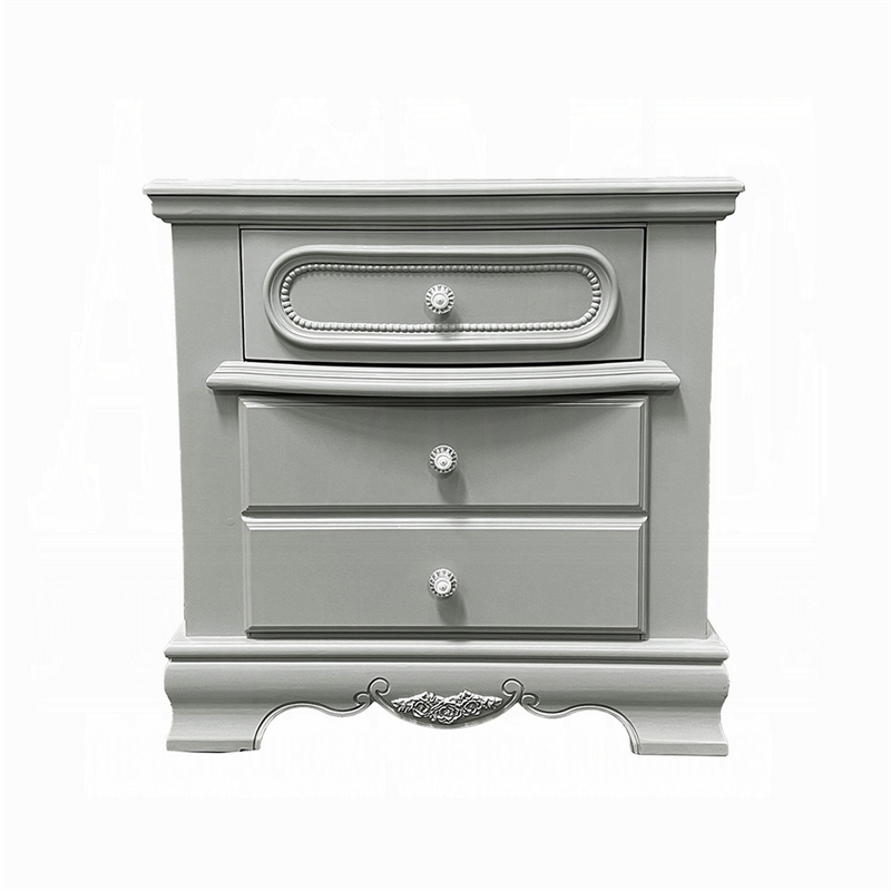 Auri Kids Nightstand- 3 Drawers and Scalloped Base
