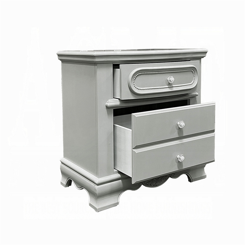 Auri Kids Nightstand- 3 Drawers and Scalloped Base