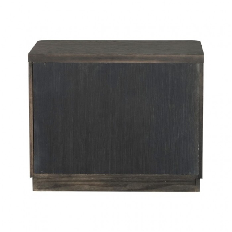 Zoko Nightstand Table with 2 USB Ports- Metal Accents