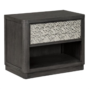 Zoko Nightstand Table with 2 USB Ports- Metal Accents