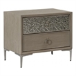 Kaira Nightstand with 2 USB Ports- Textured Metal