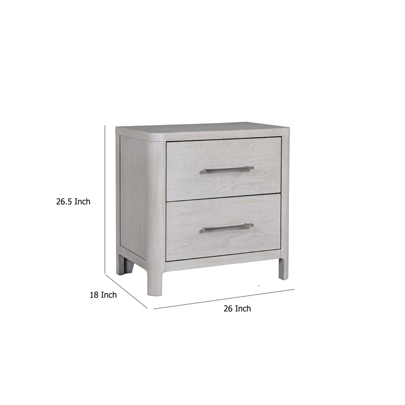 Reham Nightstand- 2 Drawers- USB A-C- 27 Inch