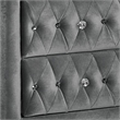 Rea Nightstand-26 Inch-2 Drawers-Button Tufted Gray Fabric