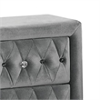 Rea Nightstand-26 Inch-2 Drawers-Button Tufted Gray Fabric