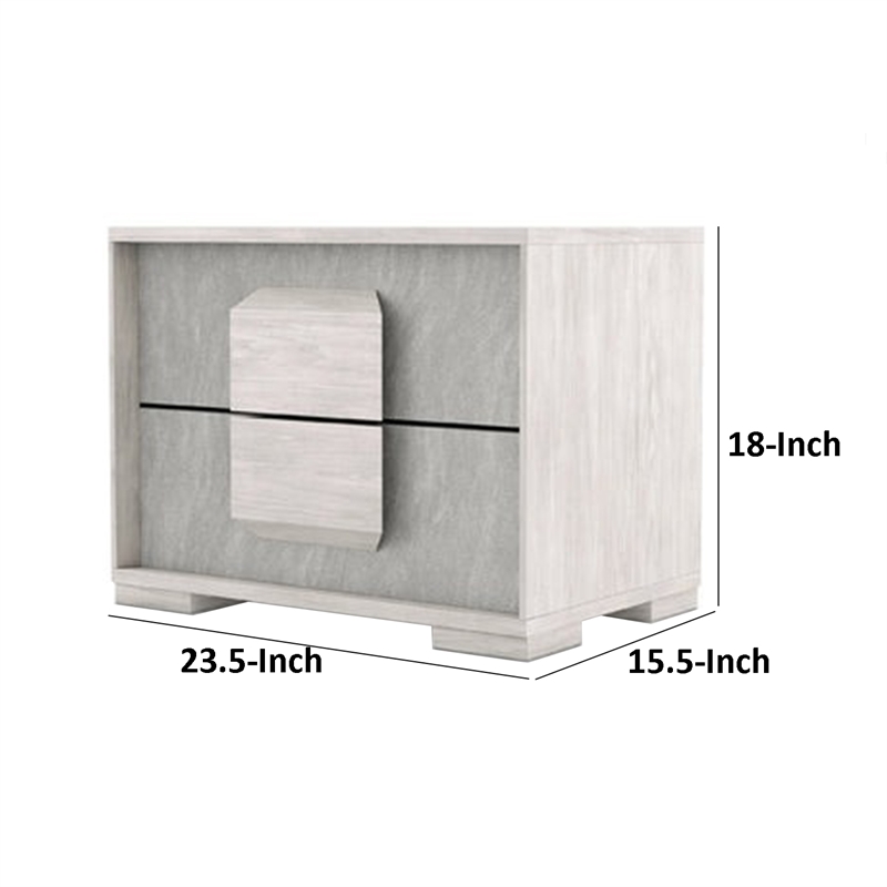 Nomi Nightstand- 2 Drawers and Melamine Top-24 Inch