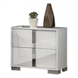 Suni Nightstand- Glossy White Wood with UV Finish- 2 Drawers- 24 Inch