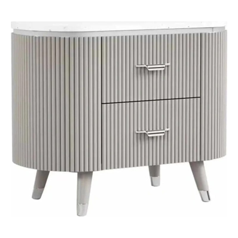 Gema Nightstand- 2 Drawers- Cultured Stone Top