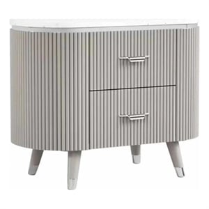 Gema Nightstand- 2 Drawers- Cultured Stone Top