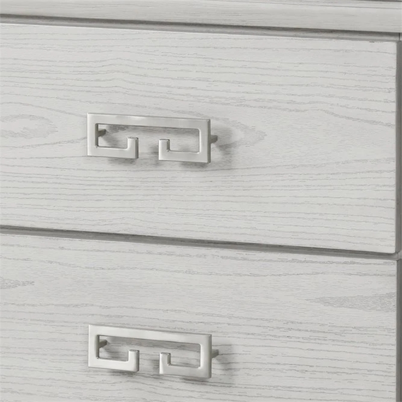 Basil Nightstand-2 Drawers-Rustic White Solid Wood-29 Inch