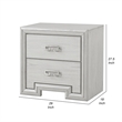 Basil Nightstand-2 Drawers-Rustic White Solid Wood-29 Inch
