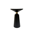 Fawn 20 Inch Side End Table- Black Mango Wood Round Top with Pedestal Base