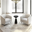 Fawn 20 Inch Side End Table- Black Mango Wood Round Top with Pedestal Base