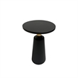 Fawn 20 Inch Side End Table- Black Mango Wood Round Top with Pedestal Base