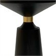 Fawn 20 Inch Side End Table- Black Mango Wood Round Top with Pedestal Base