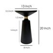 Fawn 20 Inch Side End Table- Black Mango Wood Round Top with Pedestal Base