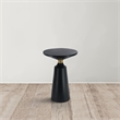 Fawn 20 Inch Side End Table- Black Mango Wood Round Top with Pedestal Base