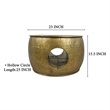 Nala 23 Inch Coffee Table- Low Round Drum Shape with Unique Hollow Center