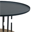 Neci 31 Inch Coffee Table- Round Matte Black Tray Top