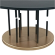 Neci 31 Inch Coffee Table- Round Matte Black Tray Top