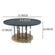 Neci 31 Inch Coffee Table- Round Matte Black Tray Top