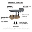 Neci 31 Inch Coffee Table- Round Matte Black Tray Top