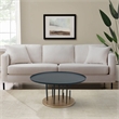 Neci 31 Inch Coffee Table- Round Matte Black Tray Top
