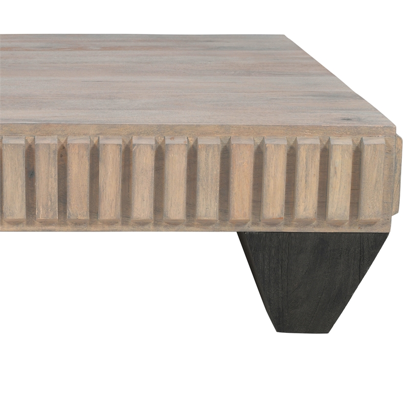Tokyo Inspired 36 Inch Square Mango Wood Coffee Table