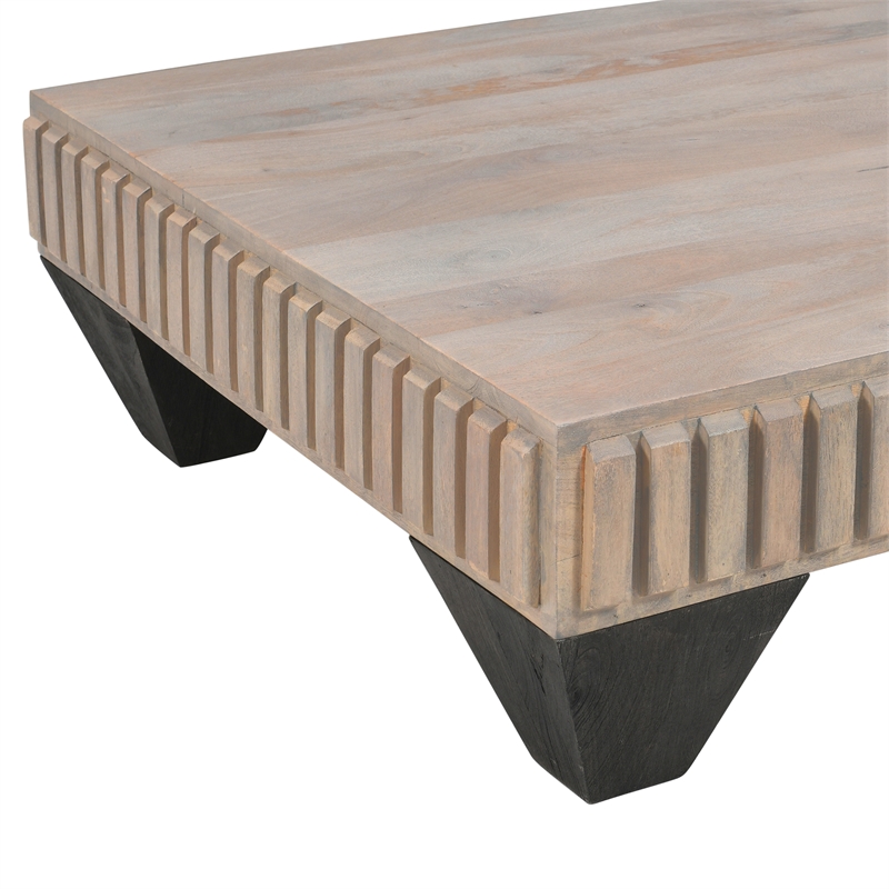 Tokyo Inspired 36 Inch Square Mango Wood Coffee Table