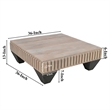 Tokyo Inspired 36 Inch Square Mango Wood Coffee Table