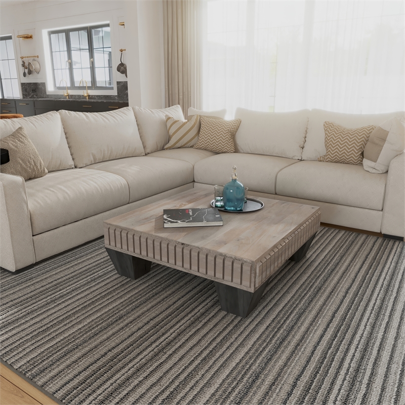 Tokyo Inspired 36 Inch Square Mango Wood Coffee Table