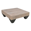Tokyo Inspired 36 Inch Square Mango Wood Coffee Table