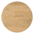 Side End Table- 20 Inch Round Top with Fluted Base in Natural Brown Mango Wood