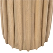 Side End Table- 20 Inch Round Top with Fluted Base in Natural Brown Mango Wood
