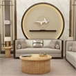 Muna Coffee Table- 36 Inch Oval Top- Handcrafted in  Mango Wood