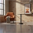 Shae 22 Inch Round Side End Table - Matte Black Aluminum Cast- Hammered Texture
