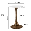 Tyler 20.5 Inch Accent Side Table- Round White Marble Top