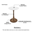 Tyler 20.5 Inch Accent Side Table- Round White Marble Top
