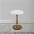 Tyler 20.5 Inch Accent Side Table- Round White Marble Top
