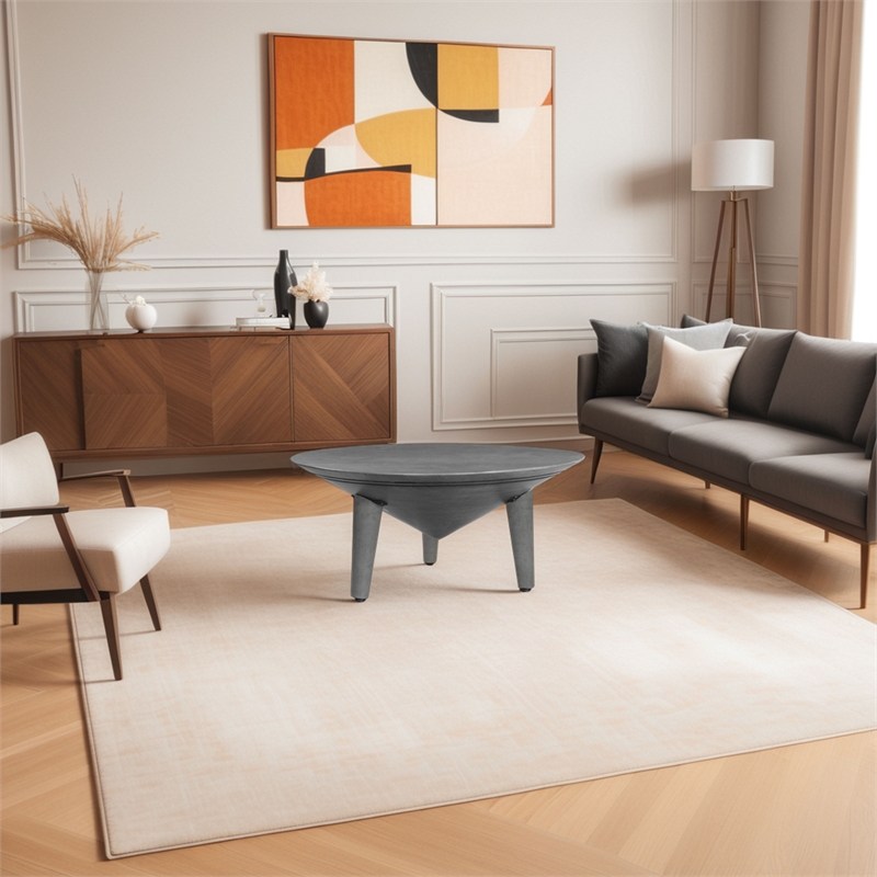 Venus 28 Inch Coffee Table with 3 Tapered Splayed Legs
