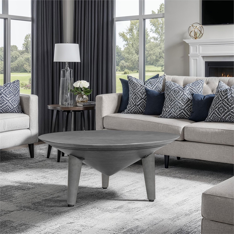 Venus 28 Inch Coffee Table with 3 Tapered Splayed Legs