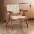 Tina 26 Inch Accent Armchair-Woven Rattan-Natural Brown Wood Finish