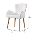 Willy Side Chair Set of 2-White Boucle-Soft Padding-Brown Wood Legs